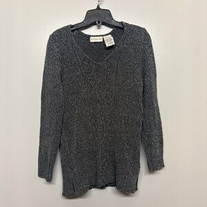 White Stag Charcoal V-Neck Knit Sweater